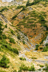 Beautiful authentic rocky landscape of the Pyrenees. Bulgaria. Natural mountain landscape as background.