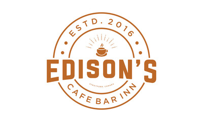 Coffee emblem logo design vector