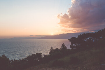 sunset over the mountains