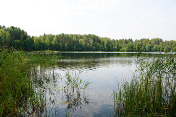 Fototapeta na wymiar View of Svetloyar Lake in Nizhny Novgorod region, Russia