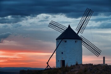 Windmill sunset