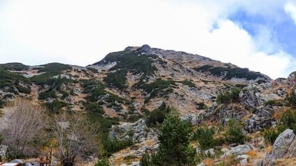Fototapeta na wymiar Beautiful authentic rocky landscape of the Pyrenees. Bulgaria. Natural mountain landscape as background.