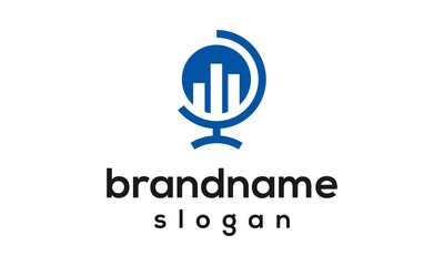 Globe financial logo design vector