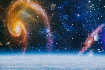 Futuristic abstract space background. Night sky with stars and nebula. Elements of this image...