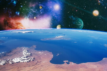 Beauty of galaxy , another world , stars in the universe. Elements of this image furnished by NASA.