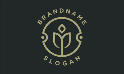 Modern flower logo design vector