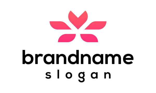 Modern flower logo design vector
