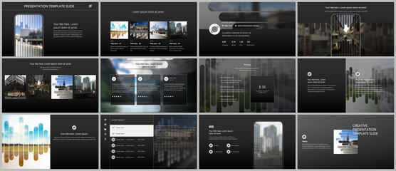 Vector templates for website design, presentations, portfolio. Templates for presentation slides, flyer, leaflet, brochure, report. Background template with lines, photo place for business design.