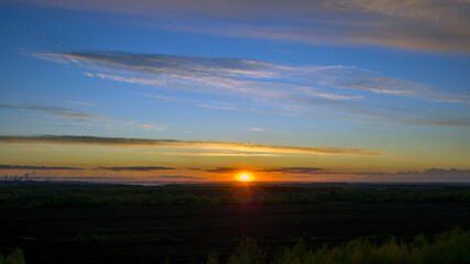 sunset over the river