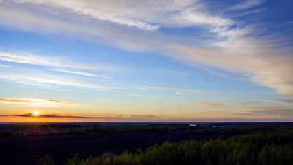 sunset over the river