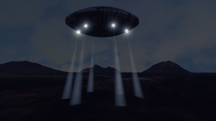 3d render. Unidentified flying object