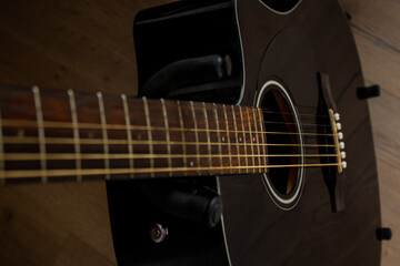 Fototapeta premium acoustic guitar close up