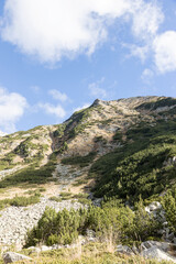 Beautiful authentic rocky landscape of the Pyrenees. Bulgaria. Natural mountain landscape as background.