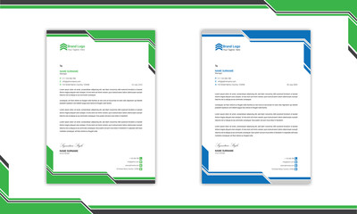 Obraz premium blue color style letterhead template