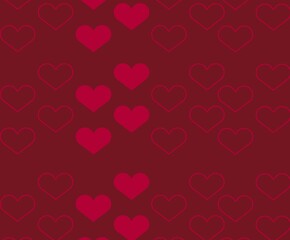 seamless pattern with red hearts