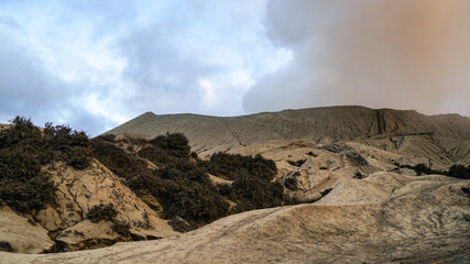Landscape of volcano Bromo Gurung in Indonesia, East Java