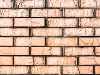 Fence of red brick as textured background