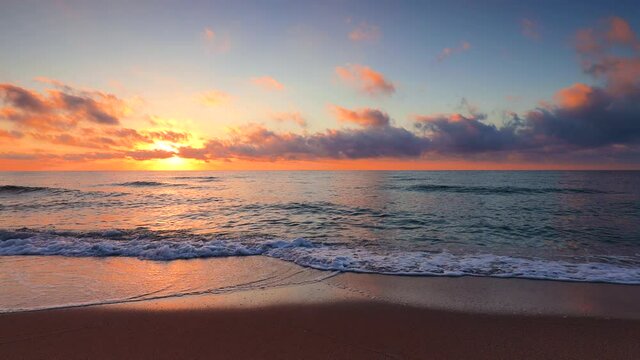 Beautiful sea sunrise on tropical beach
