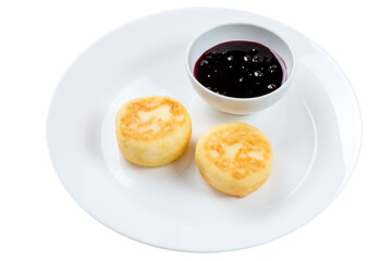 quark pancakes with currant jam