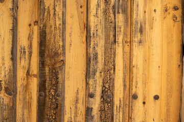 Yellow rustic wood texture of a door