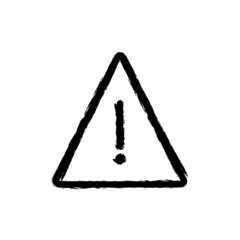vector illustration hand drawn icon ofalert triangle