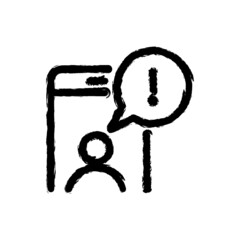 vector illustration hand drawn icon ofalert user