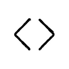 vector illustration hand drawn icon ofangle brackets
