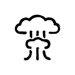vector illustration hand drawn icon ofatomic bomb
