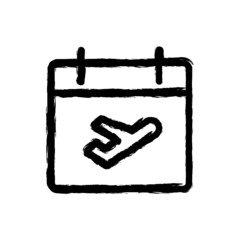 vector illustration hand drawn icon ofcalendar plane