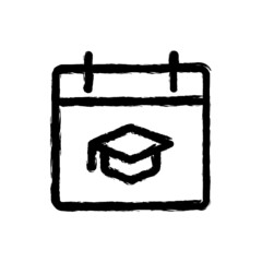 vector illustration hand drawn icon ofcalendar school