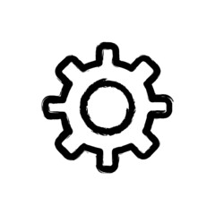 vector illustration hand drawn icon ofcog