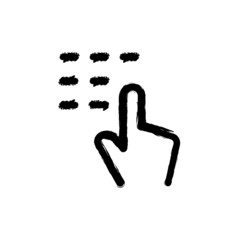 vector illustration hand drawn icon ofdial finger