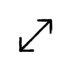 vector illustration hand drawn icon ofexpand diagonal 1