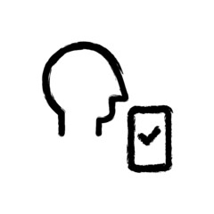 vector illustration hand drawn icon offace id approved