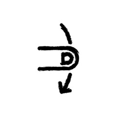 vector illustration hand drawn icon ofgesture swipe vertical down