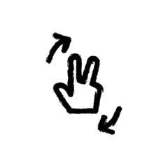vector illustration hand drawn icon ofgesture two finger flip right