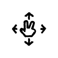 vector illustration hand drawn icon ofgesture two fingers expand all