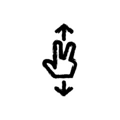 vector illustration hand drawn icon ofgesture two fingers scroll