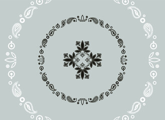 Paisley circle decoration. Elegant pattern frame
