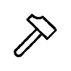 vector illustration hand drawn icon ofhammer