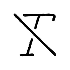 vector illustration hand drawn icon ofitalic off