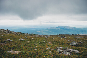 Fototapeta na wymiar Mountain landscape Konzhakovskiy Kamen ural