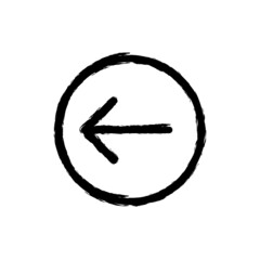 vector illustration hand drawn icon ofnavigation left circle 1_1