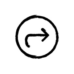 vector illustration hand drawn icon ofnavigation right circle