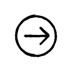 vector illustration hand drawn icon ofnavigation right circle 1_1