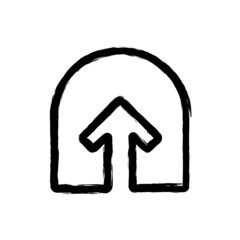 vector illustration hand drawn icon ofnavigation up 3