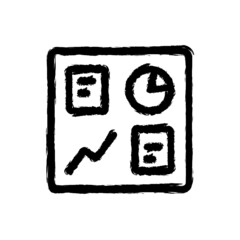 vector illustration hand drawn icon ofpie line graph