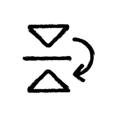 vector illustration hand drawn icon ofreflect down