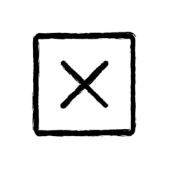 vector illustration hand drawn icon ofremove square