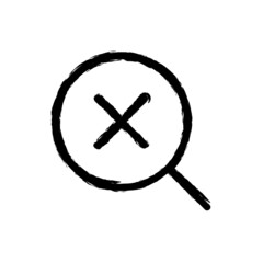 vector illustration hand drawn icon ofsearch remove 1